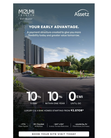 Assetz Mizumi Reserve 10:10:80 Early Advantage Payment Plan